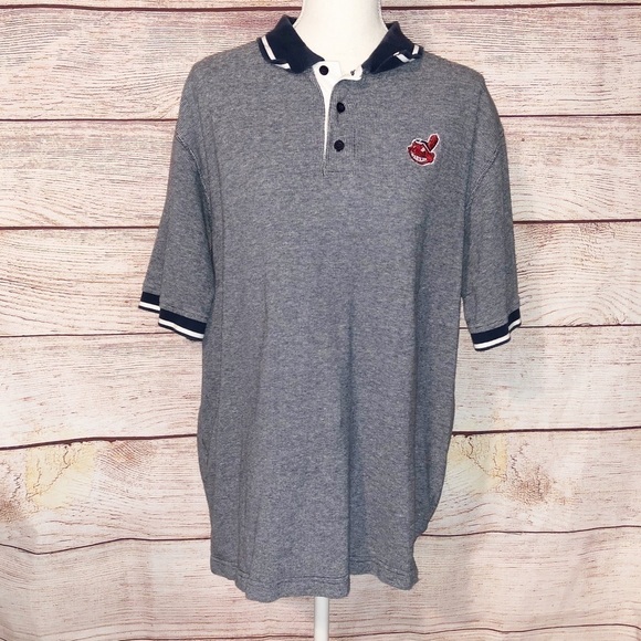Vintage Cleveland Indians Chief Wahoo Polo Shirt Size L - Picture 1 of 7